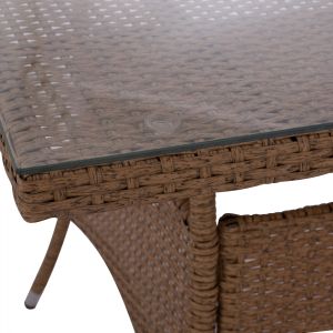 Garden table Minsk Rattan with glass top Hm5507,02 150x90x75