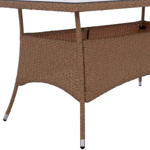 Garden table Minsk Rattan with glass top Hm5507,02 150x90x75