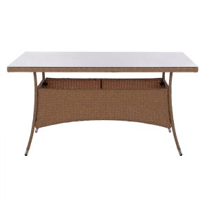 Garden table Minsk Rattan with glass top Hm5507,02 150x90x75