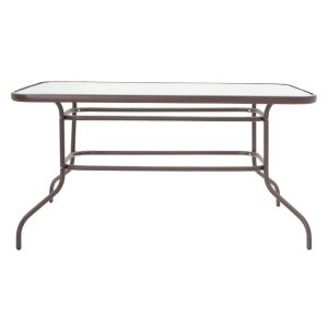Garden table Valor metal with brown glass 140x80x70cm