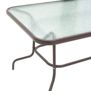 Garden table Valor metal with brown glass 140x80x70cm