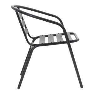 Garden table Valor-tade set of 5 pieces metal black-glass 110x60x70cm