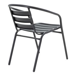 Garden table Valor-tade set of 5 pieces metal black-glass 110x60x70cm