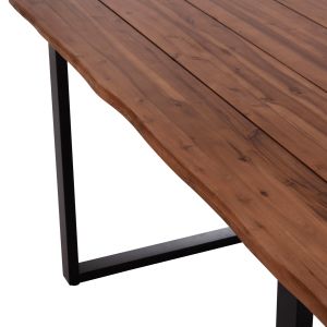 Garden dining table Friggo Hm6375.02 tropical acacia solid wood 2.6 cm thick - metal legs 160x80x76hcm