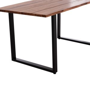 Garden dining table Friggo Hm6375.02 tropical acacia solid wood 2.6 cm thick - metal legs 160x80x76hcm