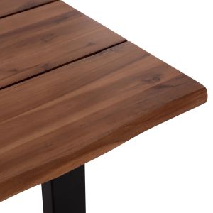 Garden dining table Friggo Hm6375.02 tropical acacia solid wood 2.6 cm thick - metal legs 160x80x76hcm