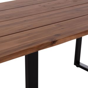 Garden dining table Friggo Hm6375.02 tropical acacia solid wood 2.6 cm thick - metal legs 160x80x76hcm