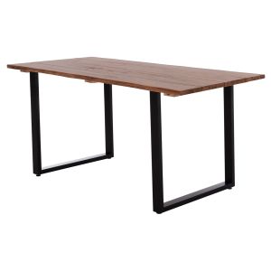Garden dining table Friggo Hm6375.02 tropical acacia solid wood 2.6 cm thick - metal legs 160x80x76hcm
