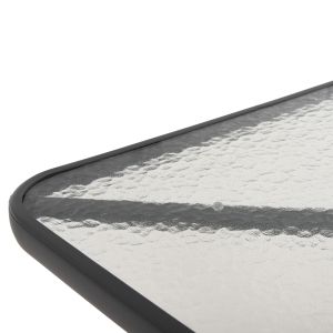 Square garden table Figo Hm5972.01 gray metal-glass top 80χ80χ71hcm