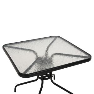 Square garden table Figo Hm5972.03 black metal-glass top 80χ80χ71hcm