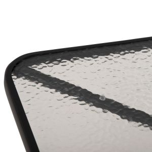 Square garden table Figo Hm5972.03 black metal-glass top 80χ80χ71hcm