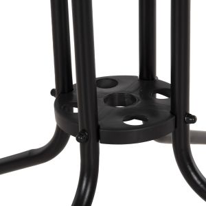 Square garden table Figo Hm5972.03 black metal-glass top 80χ80χ71hcm