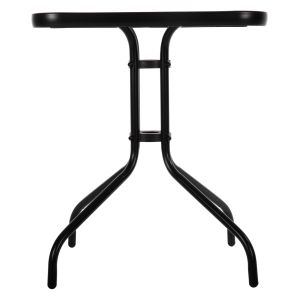 Square garden table Figo black metal, glass top 60x60x70cm Hm5035,03