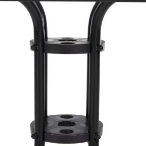 Square garden table Figo black metal, glass top 70x70x70cm Hm5036,03