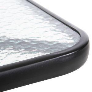 Square garden table Figo black metal, glass top 70x70x70cm Hm5036,03