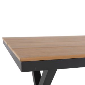Garden table with aluminum frame and polywood top Tawnee Hm6037.01 anthracite/natural color 150x89.5x73h
