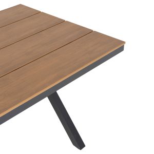 Garden table with aluminum frame and polywood top Tawnee Hm6037.01 anthracite/natural color 150x89.5x73h