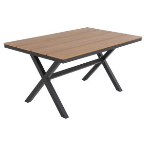 Garden table with aluminum frame and polywood top Tawnee Hm6037.01 anthracite/natural color 150x89.5x73h
