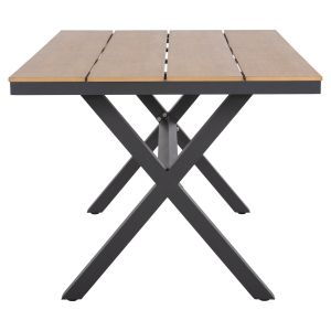 Garden table with aluminum frame and polywood top Tawnee Hm6037.01 anthracite/natural color 150x89.5x73h