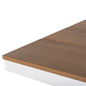 Garden table with aluminum frame and polywood top Tawnee Hm6037.02 color white/natural 150x89.5x73hcm