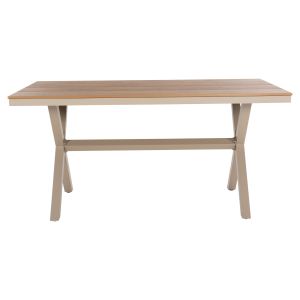 Garden table with aluminum frame and polywood top Tawnee Hm6037.04 champagne/natural color 150x89.5x73h