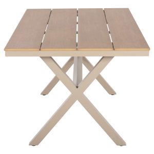 Garden table with aluminum frame and polywood top Tawnee Hm6037.04 champagne/natural color 150x89.5x73h