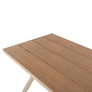 Garden table with aluminum frame and polywood top Tawnee Hm6037.04 champagne/natural color 150x89.5x73h