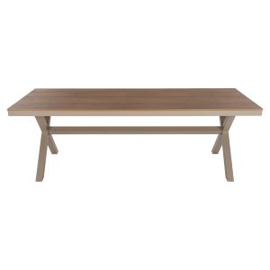 Garden table with aluminum frame and polywood top Tawnee Hm6039.04 champagne/natural color 219.5x89.5x73hcm