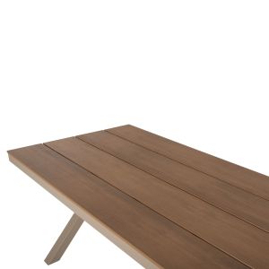 Garden table with aluminum frame and polywood top Tawnee Hm6039.04 champagne/natural color 219.5x89.5x73hcm