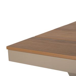 Garden table with aluminum frame and polywood top Tawnee Hm6039.04 champagne/natural color 219.5x89.5x73hcm