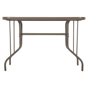 Garden metal table Adam tempered glass, Champagne color110χ60χ71hcm Hm5020.04