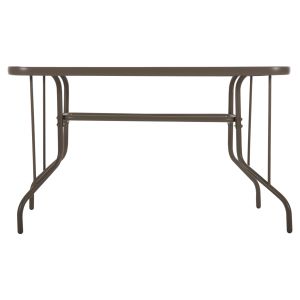 Garden metal table Adam tempered glass, Champagne color120χ70χ71hcm Hm5679.04