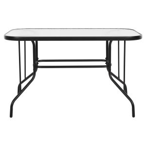 Garden metal table Adam black with reinforced glass cover 120x70x70cm Hm5679,03