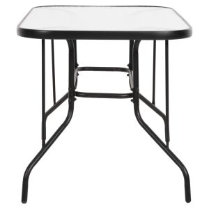 Garden metal table Adam black with reinforced glass cover 120x70x70cm Hm5679,03