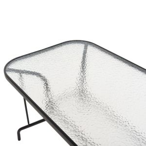 Garden metal table Adam black with reinforced glass cover 120x70x70cm Hm5679,03