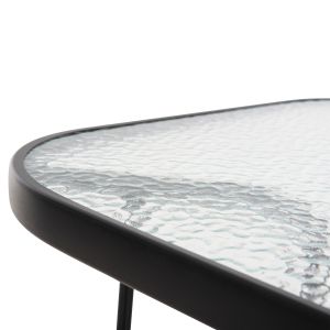 Garden metal table Adam black with reinforced glass cover 120x70x70cm Hm5679,03