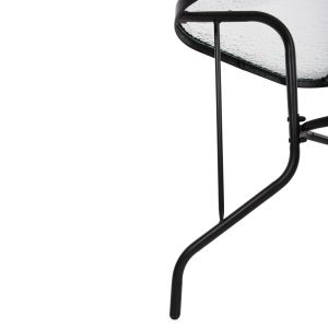 Garden metal table Adam black with reinforced glass cover 120x70x70cm Hm5679,03
