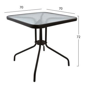 Garden metal table Figo brown 70χ70χ72cm Hm5036,02