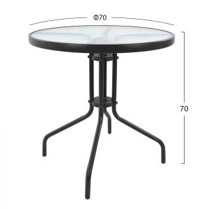 Garden metal table with glass top 70x70 Hm5146,01