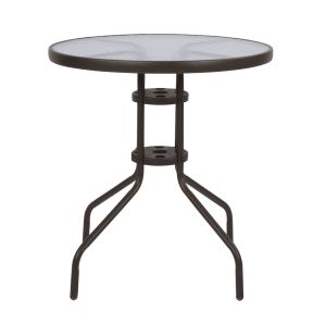Garden metal table with glass top 70x70 Hm5146,02