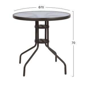 Garden metal table with glass top 70x70 Hm5146,02