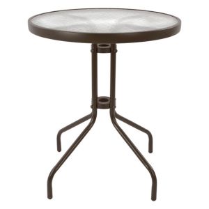 Garden metal table with glass top Lima Brown '60x70cm Hm5079,02