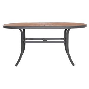 Garden oval dining table Telamo Hm6288.01 aluminum anthracite-polywood natural 160x90x73.5hcm.