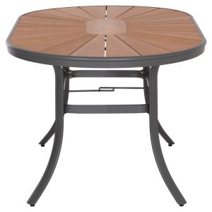 Garden oval dining table Telamo Hm6288.01 aluminum anthracite-polywood natural 160x90x73.5hcm.