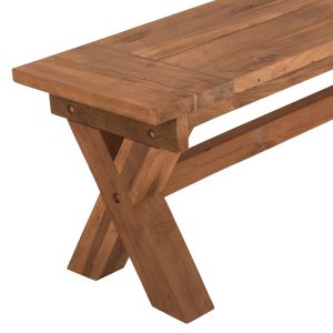 Garden bench Hm9564 made of recycled teak wood 220x40x45hcm