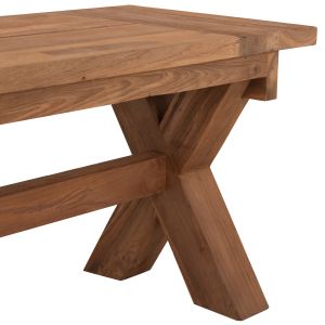 Garden bench Hm9564 made of recycled teak wood 220x40x45hcm