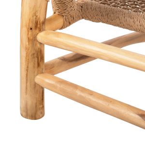 Garden bench Londer with two seats solid teak and synthetic rattan 120x75x78hcm Hm5984