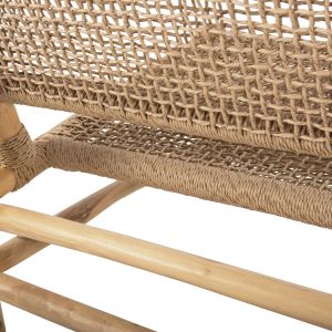 Garden bench Londer with two seats solid teak and synthetic rattan 120x75x78hcm Hm5984