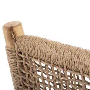 Garden bench Londer with two seats solid teak and synthetic rattan 120x75x78hcm Hm5984