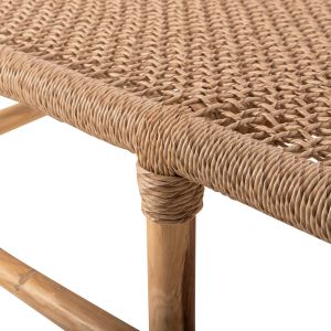 Garden bench Londer with two seats solid teak and synthetic rattan 120x75x78hcm Hm5984